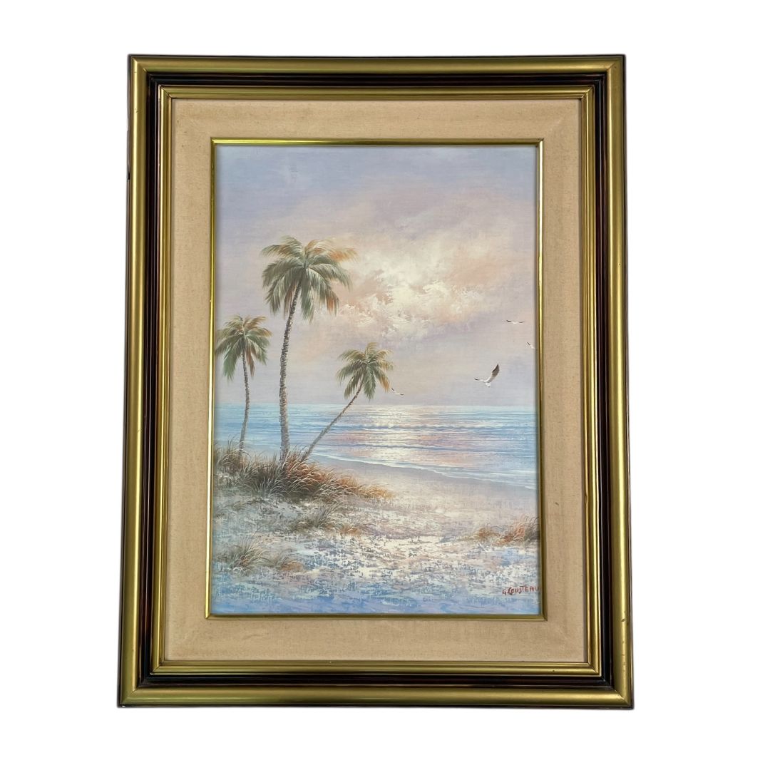 ANONIMO Arte con Vidrio Estilo Paisajismo Obra 51 cm X 66 cm