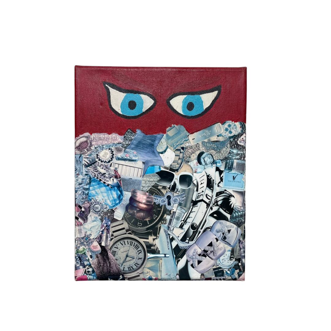 ANONIMO Arte sin Vidrio Estilo Collage Marco 51 cm X 41 cm Obra 50 cm X 40 cm