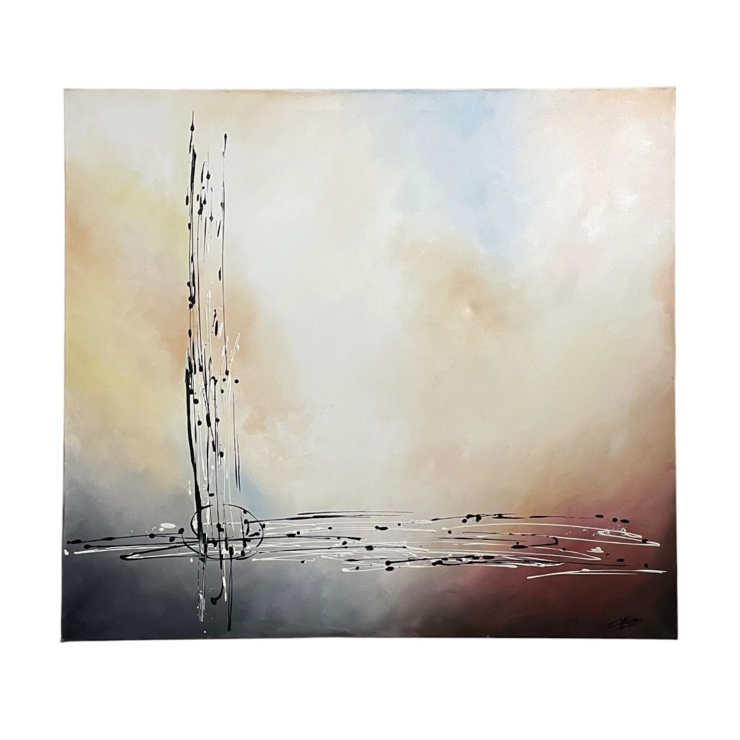 ANONIMO Bastidor Estilo Abstracto Medida 80 cm x 80 cm