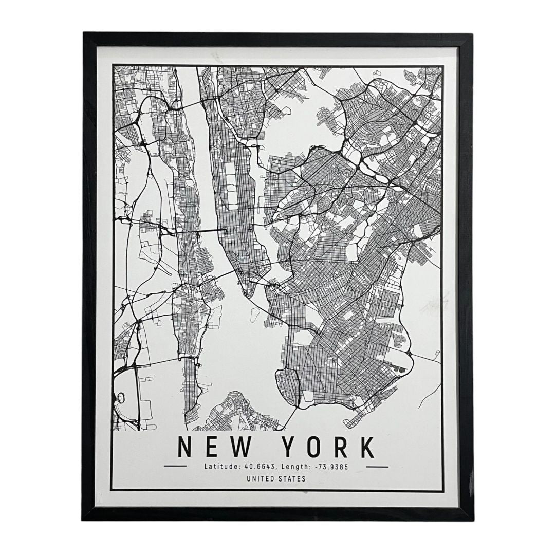 ANONIMO Arte sin Vidrio Estilo Cartografia Medida 52cm X 42cm