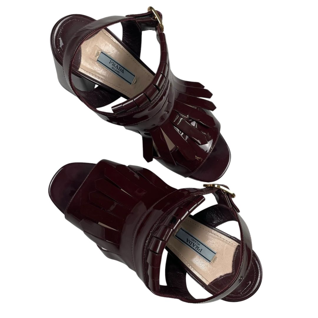 PRADA Sandalias Bordeaux Talle 40