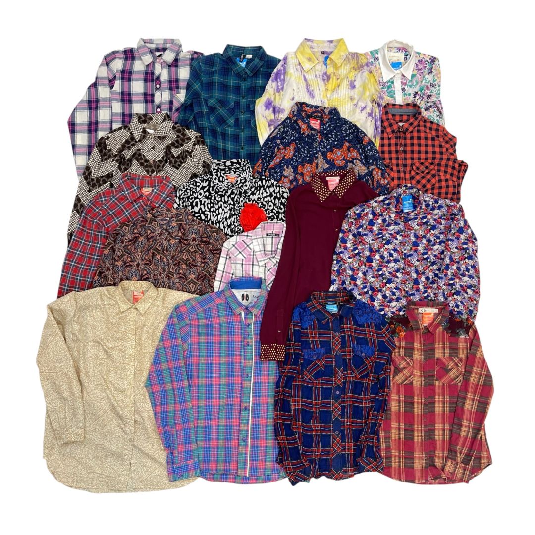 Bolson/Fardo (40 Camisas Mujer C/Cuello M/Larga) (Talles Varios)