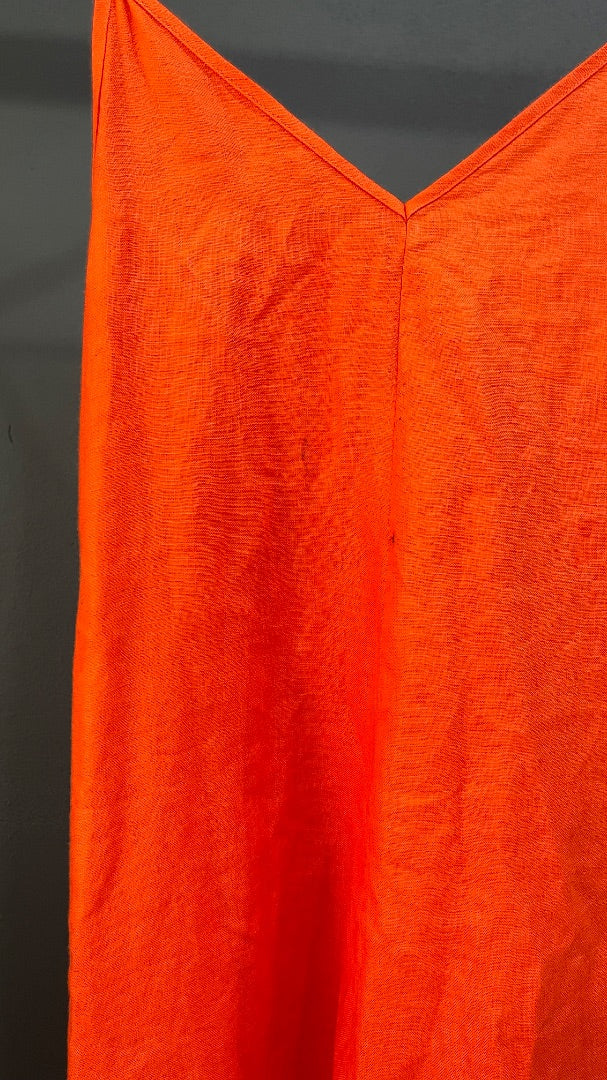 ETIQUETA NEGRA Vestido Sin Manga Naranja Talle S