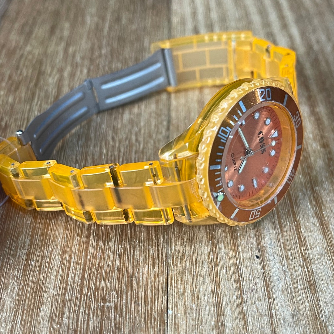 SIN MARCA Reloj Pulsera Naranja Talle Unico