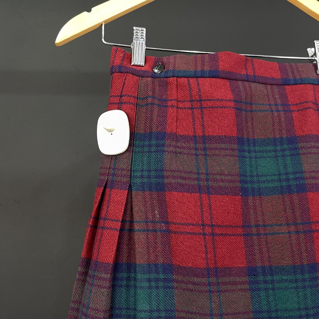 GOR RAY Pollera Mini Color Varios Escoces Bordeaux Talle M