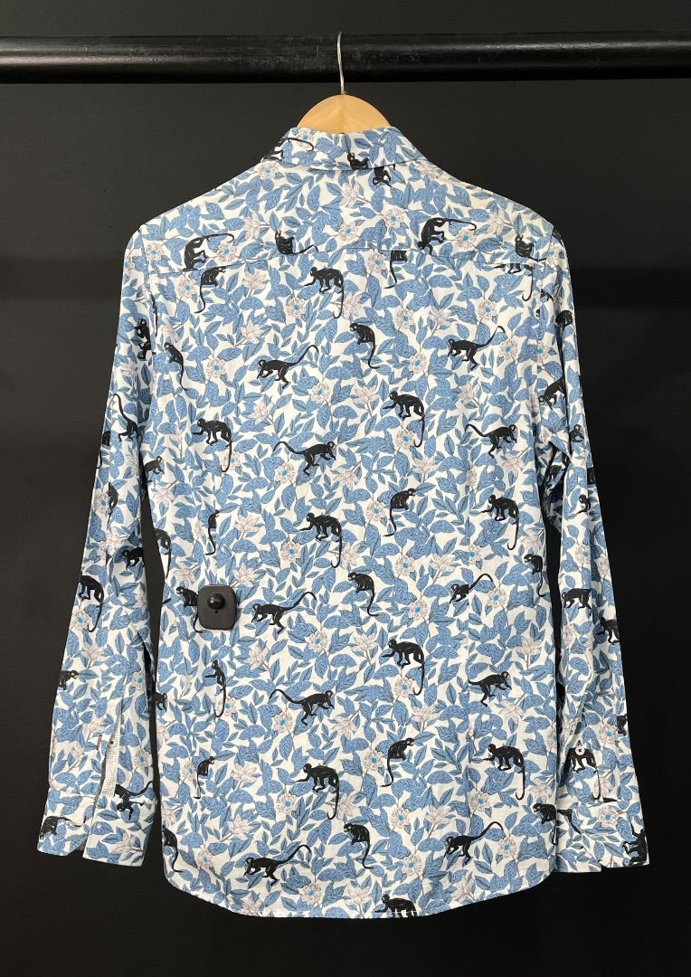 TED BAKER Camisa Manga Larga Color Celeste Talle 3