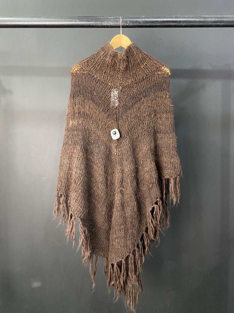 SIN MARCA Poncho Marron Talle Unico