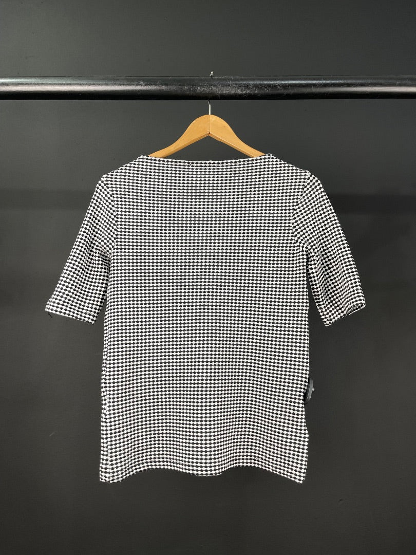 ZARA Blusa Varios Blanco Y Negro Talle S