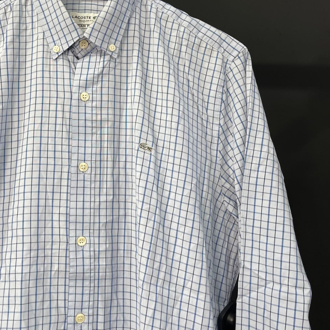 LACOSTE Camisa Manga Larga Varios Cuadritos Talle 42