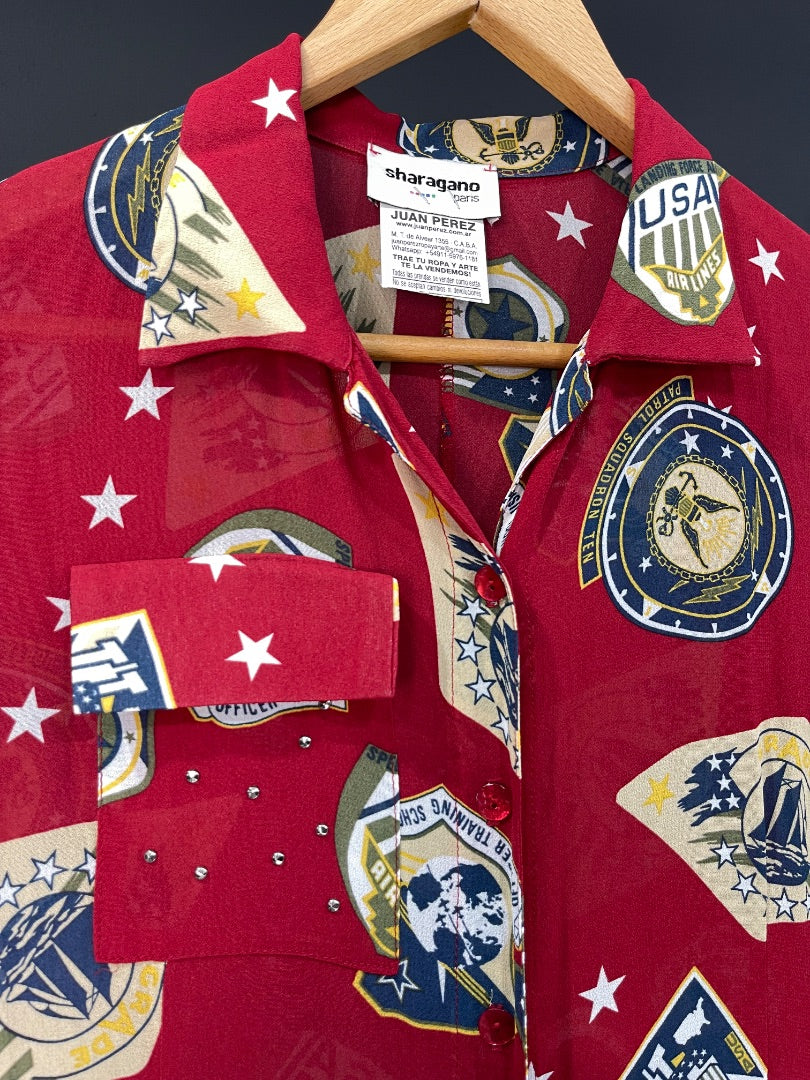 SIN MARCA Vestido Manga Corta Varios Estampado Talle S