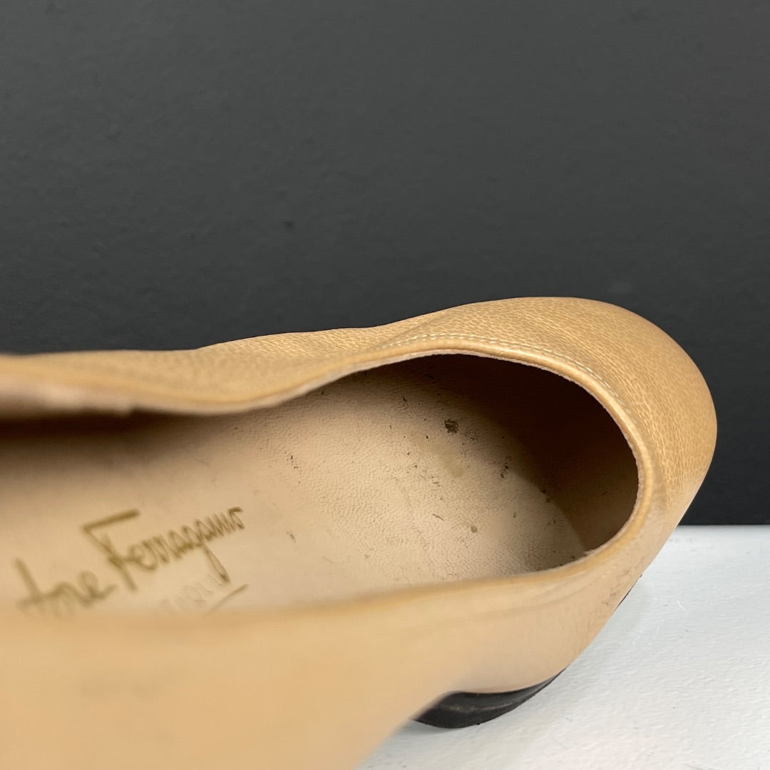 FERRAGAMO Zapatos Beige Talle 38,5