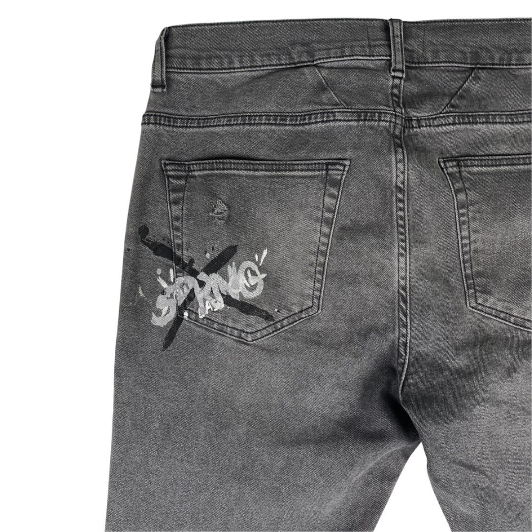 ZARA Pantalon Jean Gris Talle 42