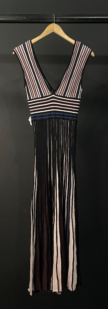 ZARA Vestido Sin Manga Varios Rayado Talle S