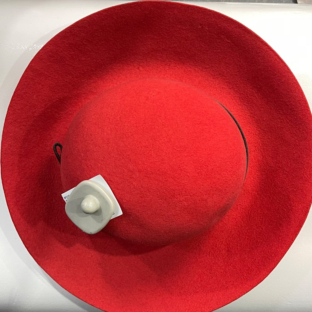 SIN MARCA Sombrero Con Ala Rojo Talle Unico