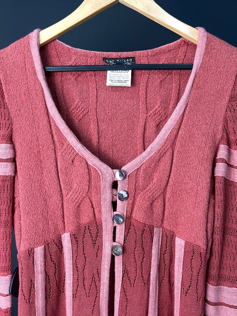 RUT EISLER Sweater Abierto Terracota Talle 2