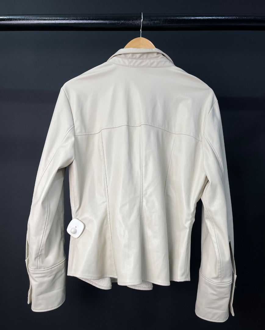 ZARA Camisa Manga Larga Beige Talle XL