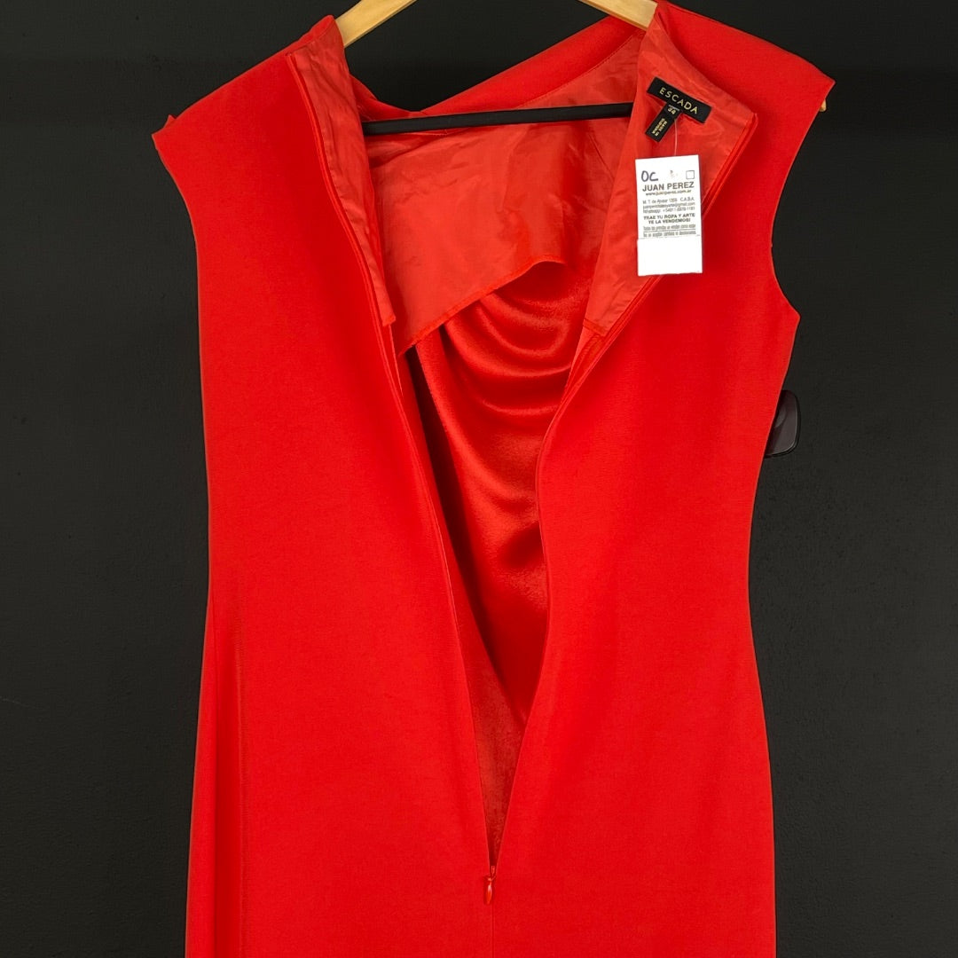 ESCADA Vestido Sin Manga Rojo Talle 34