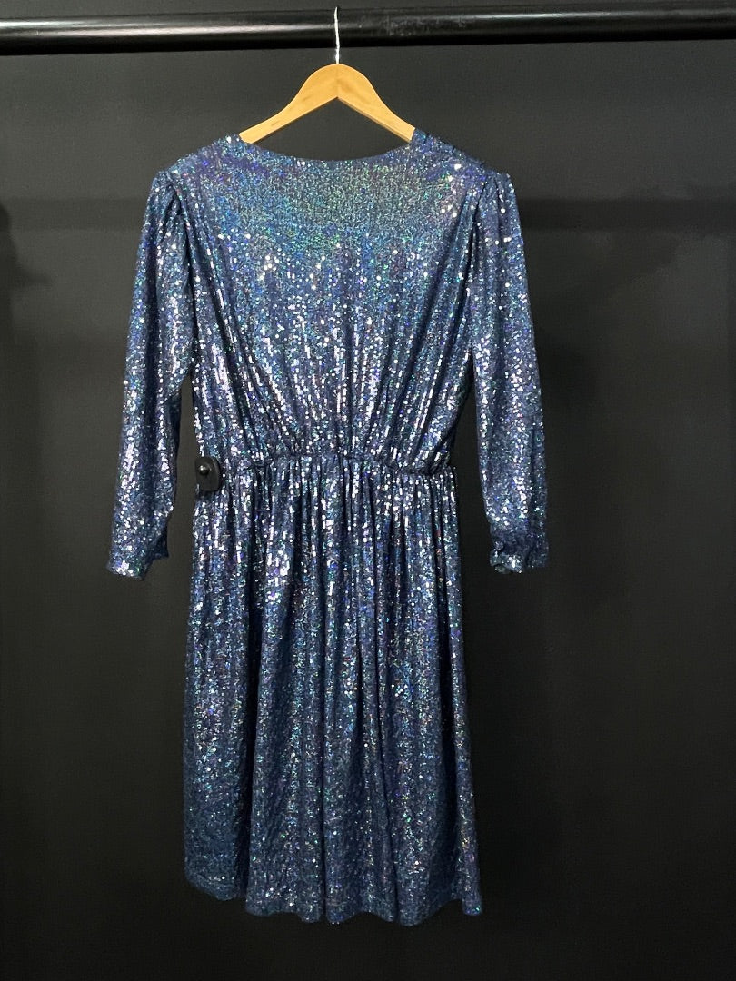 SIN MARCA Vestido Manga Larga Azul Talle S