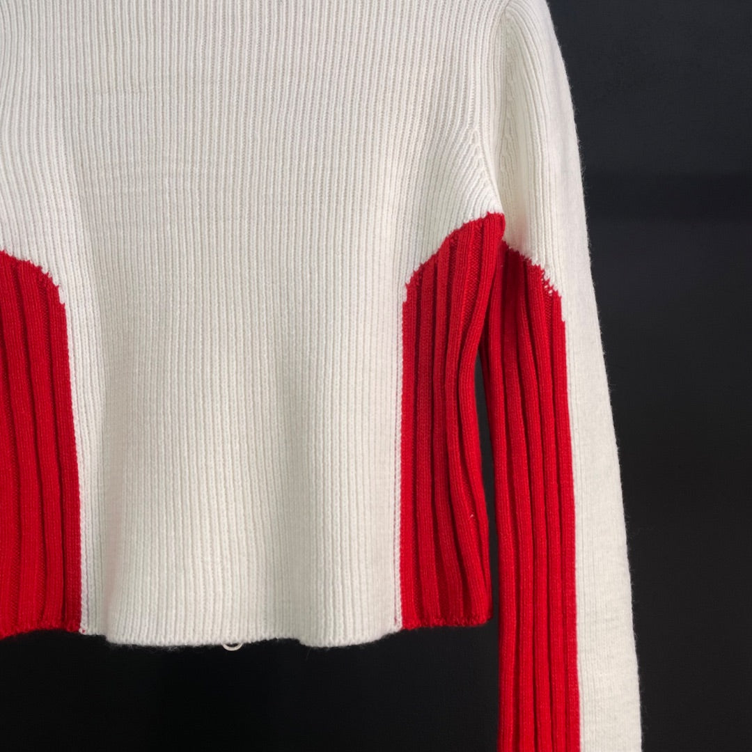 STRADIVARIUS Sweater Abierto Blanco Talle S