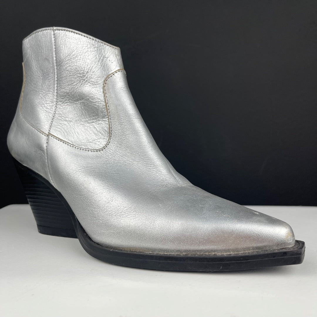 PARUOLO Bota Cowboy Plateado Talle 36