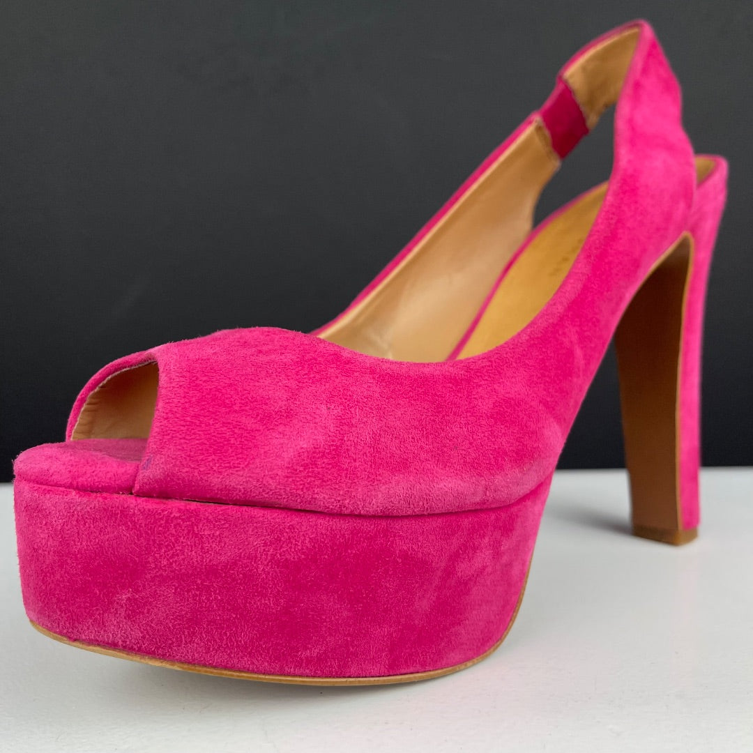 ZARA Zapato Taco Alto Fucsia Talle 40