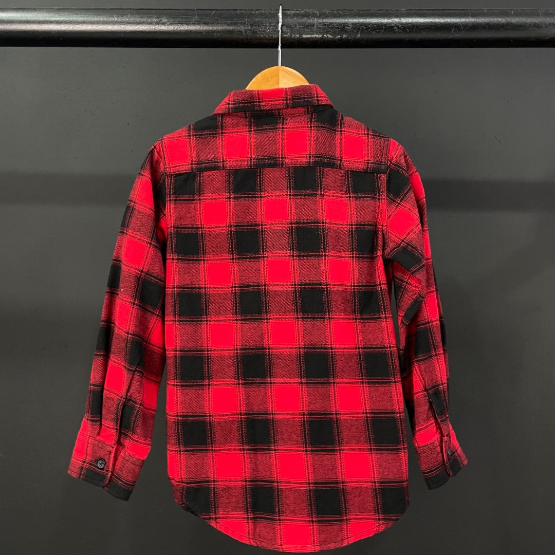 GAP Camisa Manga Larga Varios Cuadros Rojo Talle 5