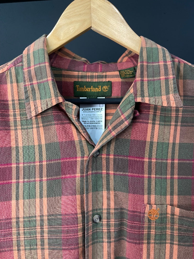 TIMBERLAND Camisa Manga Corta Varios Cuadrille Talle L