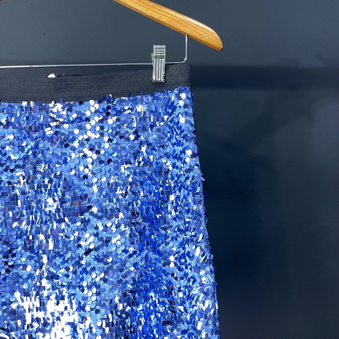 BENITO Pollera Mini Azul Talle S