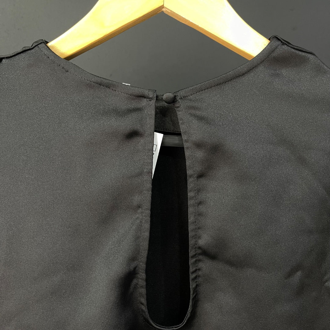 SIN MARCA Blusa Manga Larga Negro Talle L