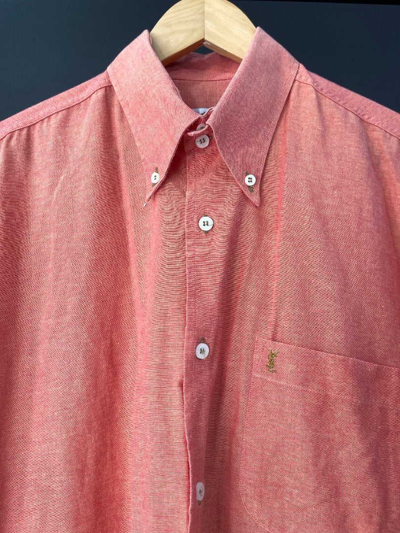 SAINT LAURENT Camisa Manga Corta Naranja Talle L