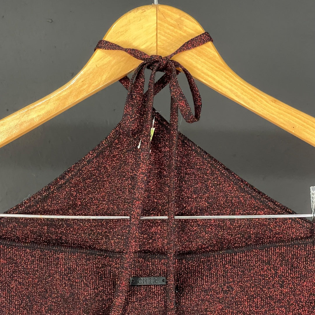 CHER Top Sin Mangas Bordeaux Talle 1