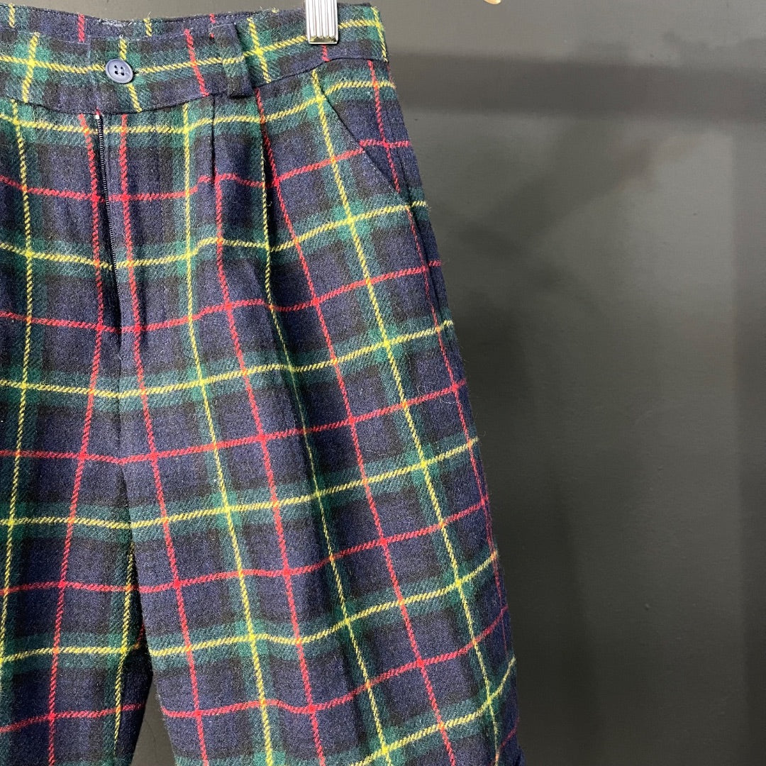 SIN MARCA Short Bermuda Varios Escoces Verde Talle 8