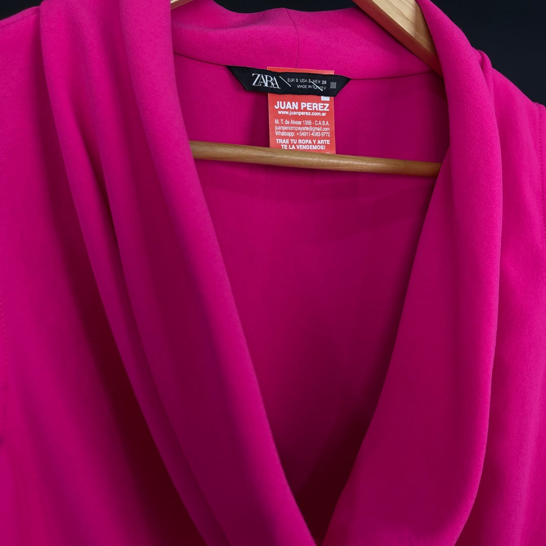 ZARA Blusa Sin Mangas Fucsia Talle S