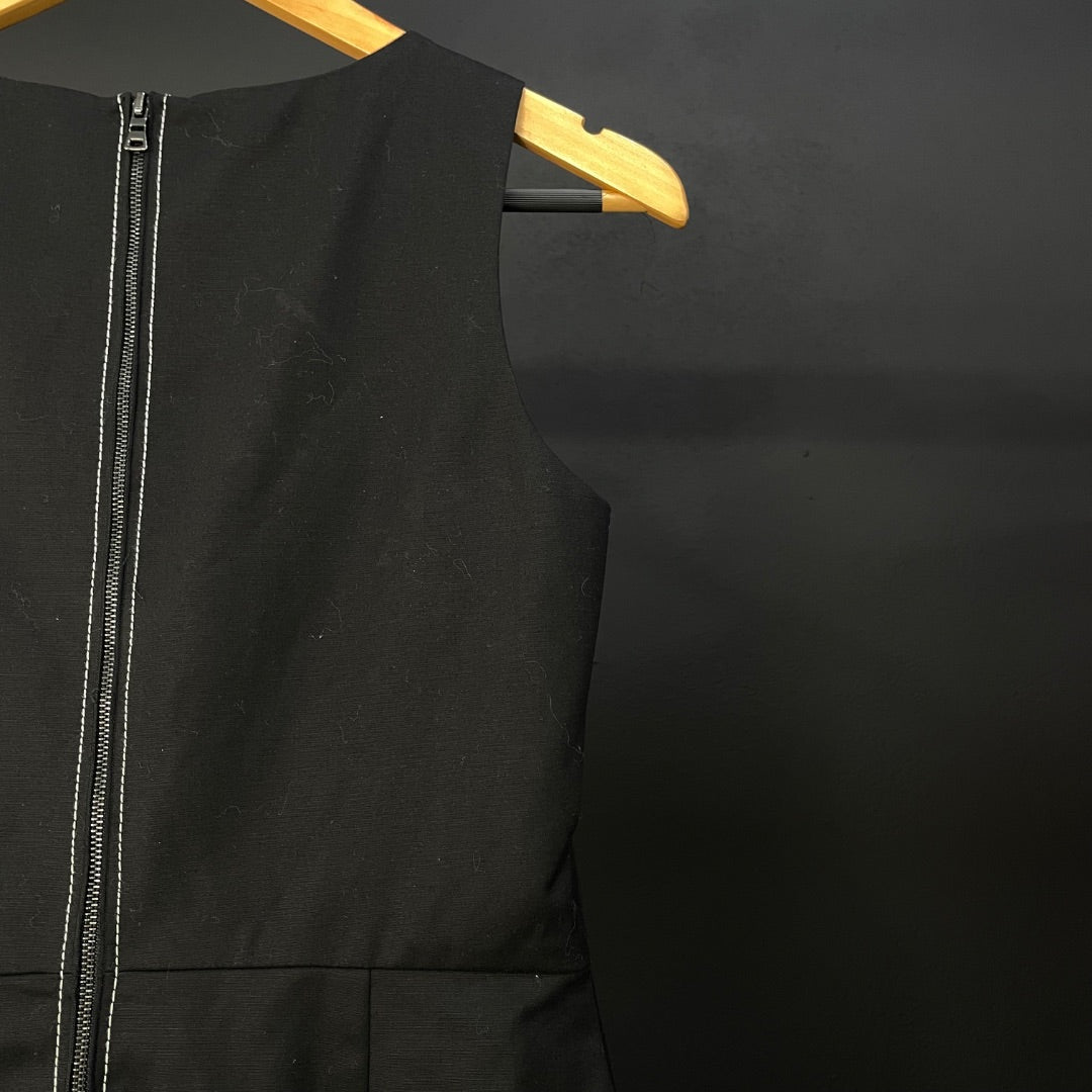 TAHARI Vestido Sin Manga Negro Talle S