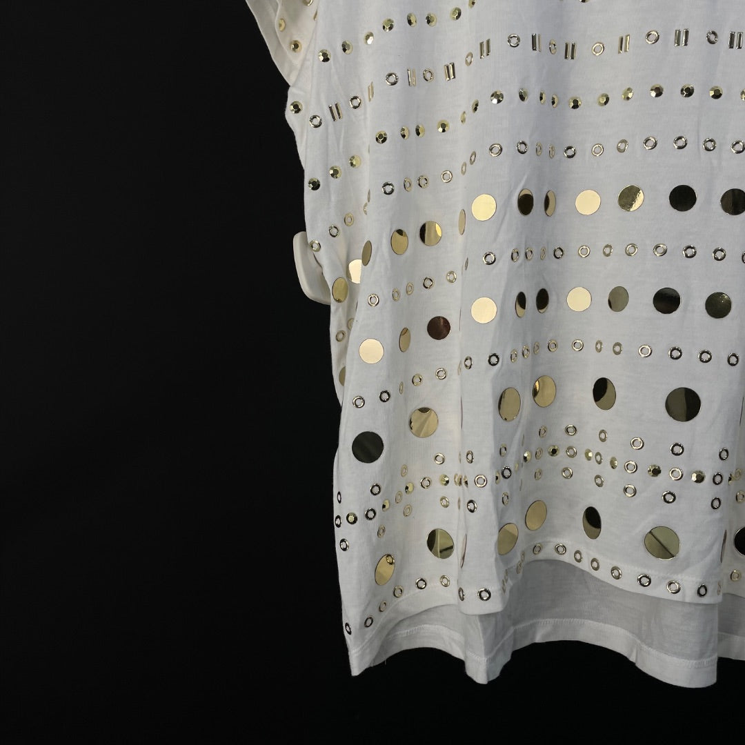 MICHAEL KORS Remera Manga Corta Blanco Talle 46