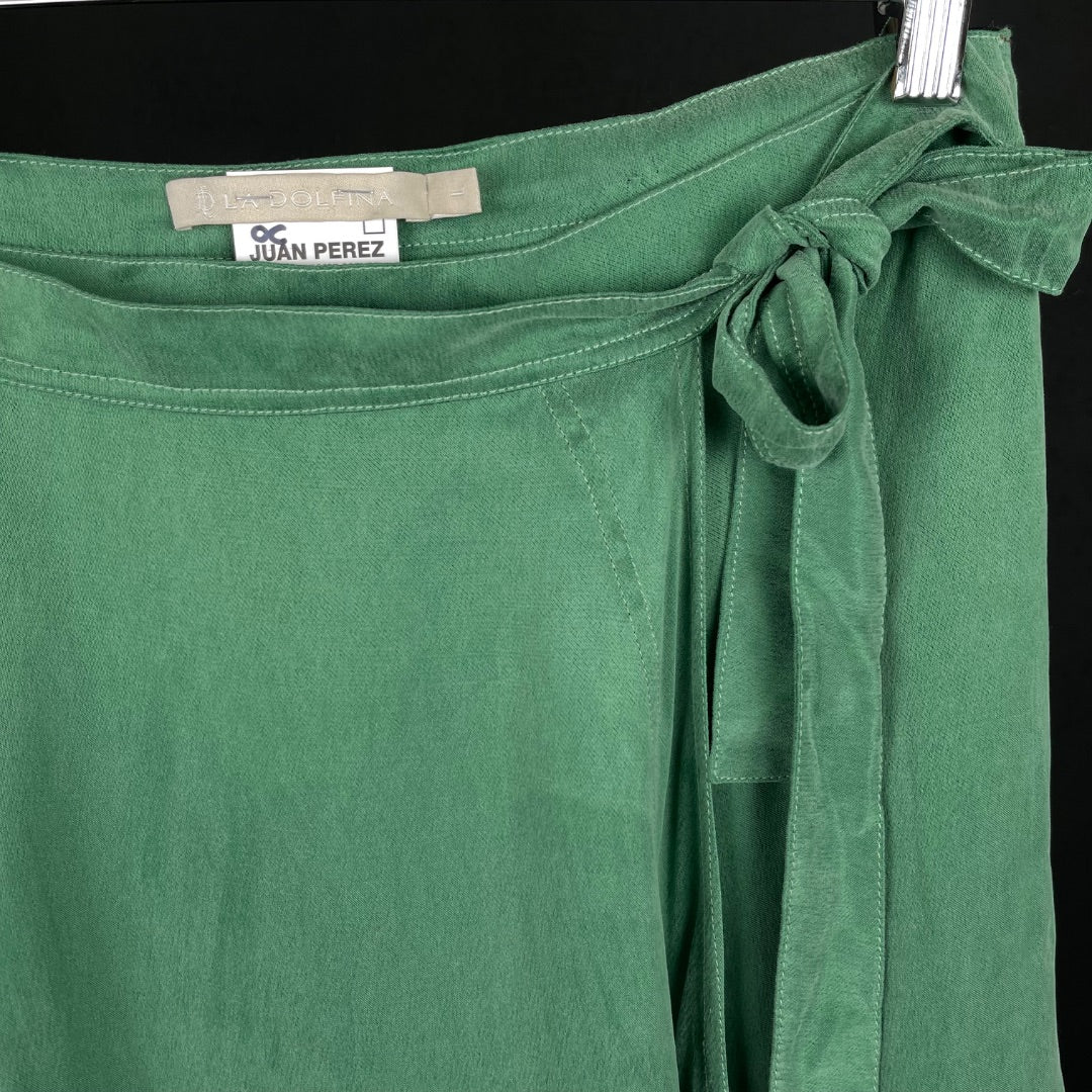 LA DOLFINA Pollera Media Pierna Verde Talle L