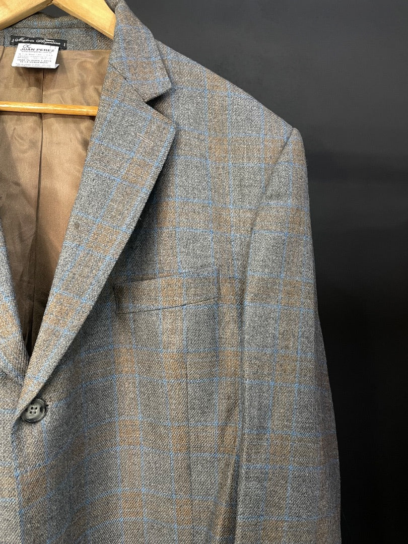 LANITEX Saco Varios Cuadros Gris Talle 64