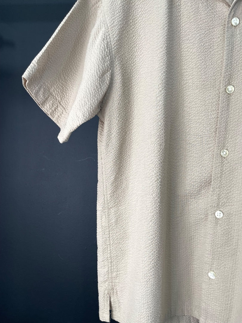 JACK & JONES Camisa Manga Corta Beige Talle M