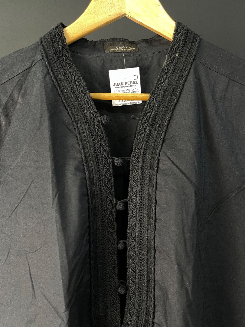 ZARA Blusa Manga Larga Negro Talle M