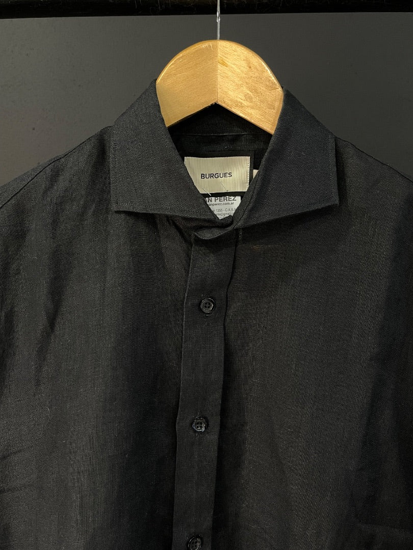 EL BURGUES Camisa Manga Larga Negro Talle S