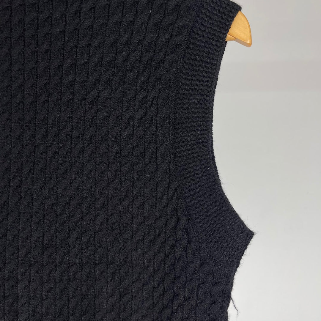LE UTTHE Chaleco Corto Negro Talle S