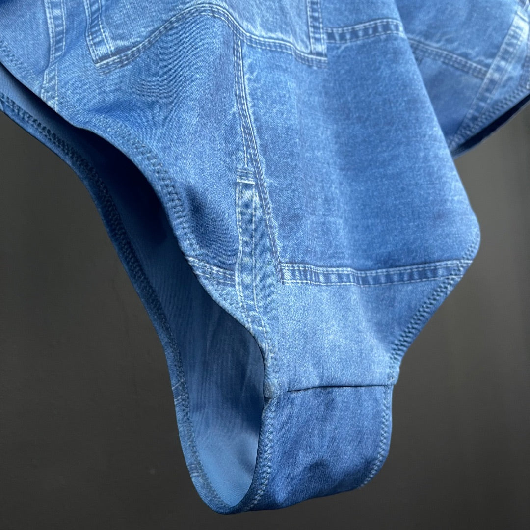ZARA Malla De Baño Azul Talle XL