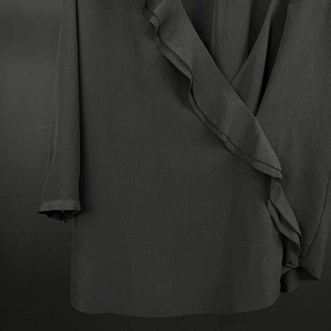 ARMANI Blusa Manga Larga Negro Talle L