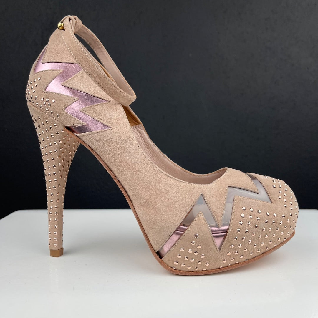 VALDEZ Taco Alto Fino Beige Talle 9