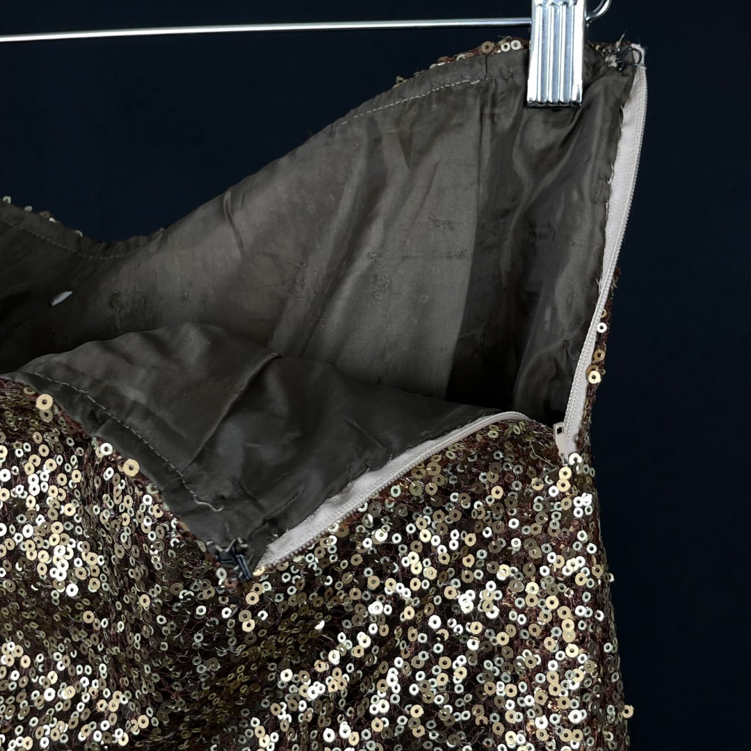 SIN MARCA Pollera Mini Dorado Talle 2