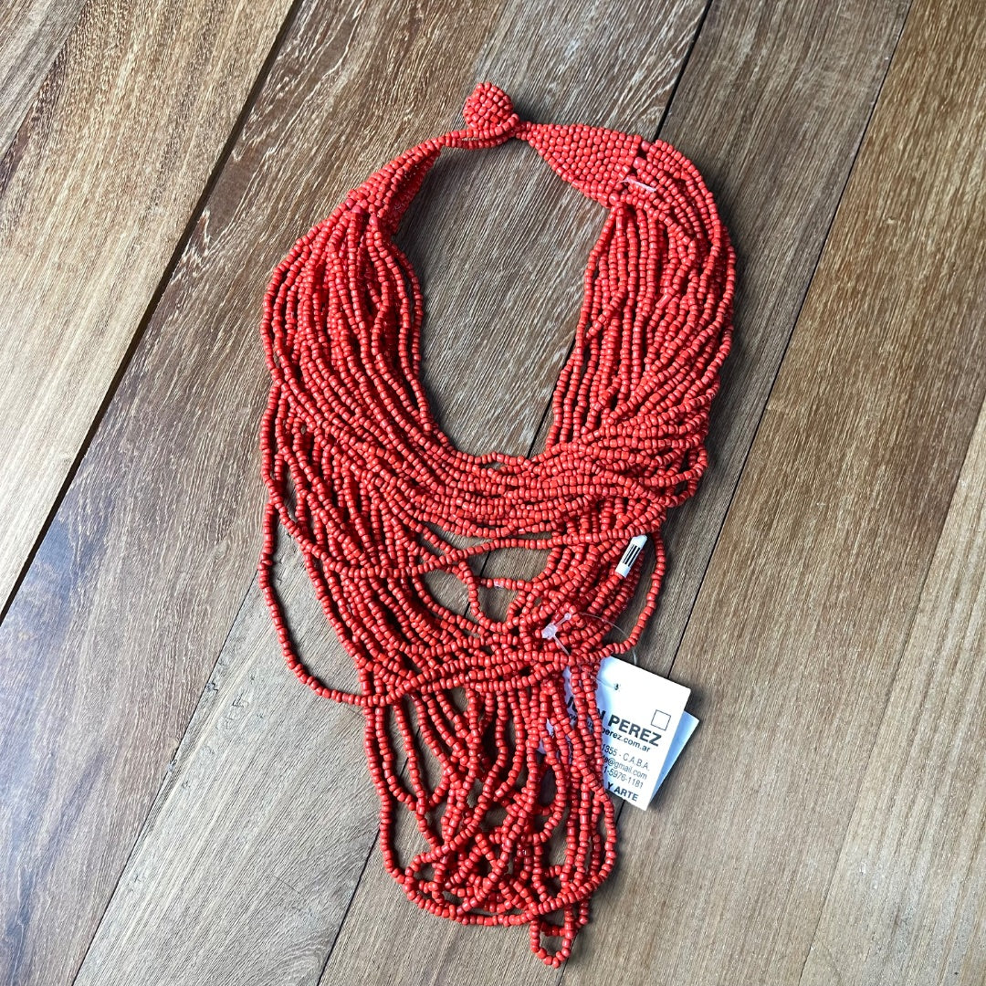 SIN MARCA Collar Rojo Talle Unico