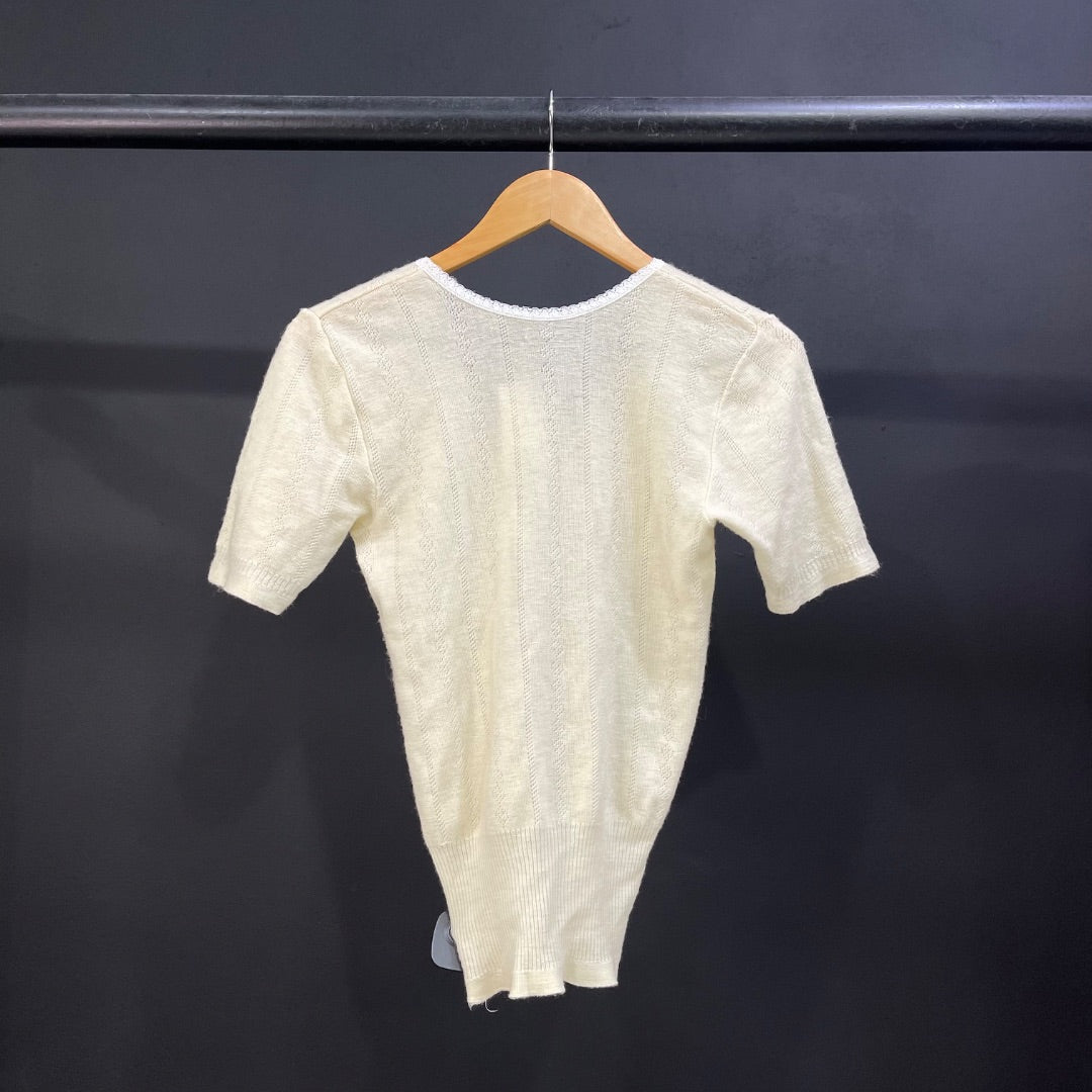 SIN MARCA Blusa Manga Corta Beige Talle M