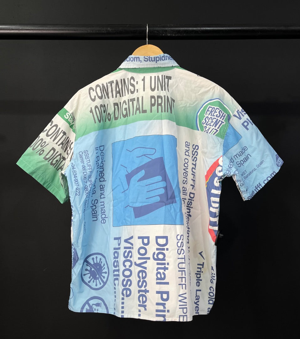 SSSTUFFF Camisa Manga Corta Varios Estampado Talle M