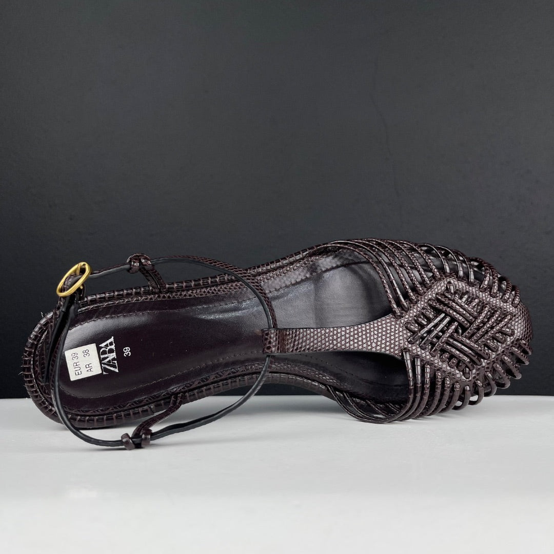 ZARA Sandalias Marron Talle 39