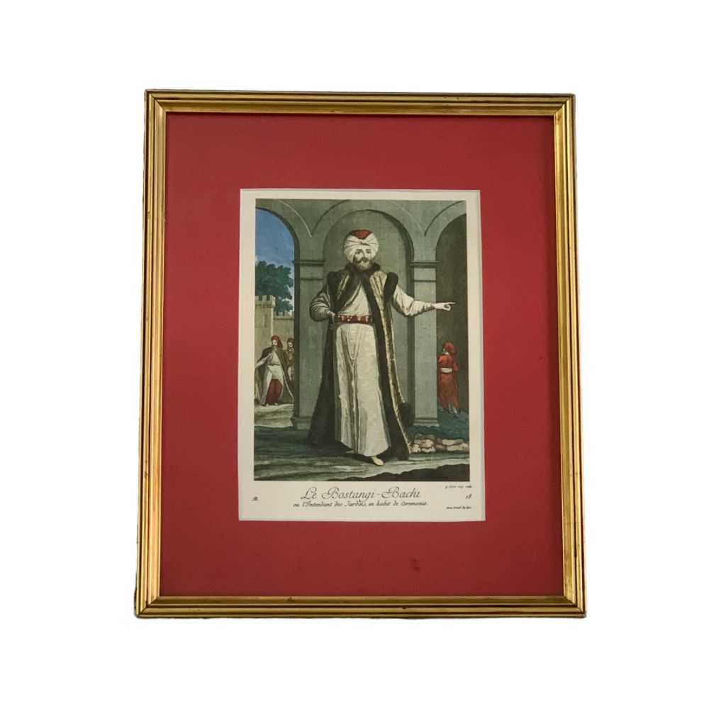 Arte Con Vidrio ANONIMO Estilo Retrato Marco 42cm X 34cm Obra 26,5cm X 19cm